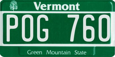 VT license plate POG760