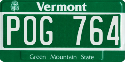 VT license plate POG764