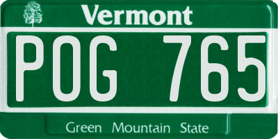 VT license plate POG765