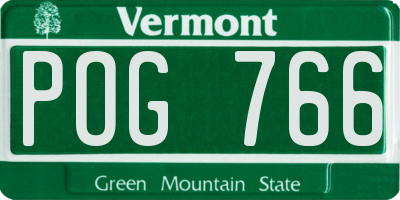 VT license plate POG766