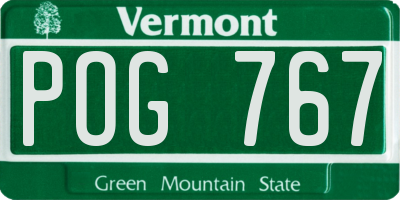 VT license plate POG767