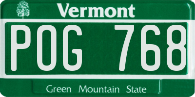 VT license plate POG768