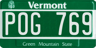 VT license plate POG769