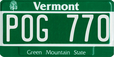 VT license plate POG770