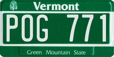 VT license plate POG771