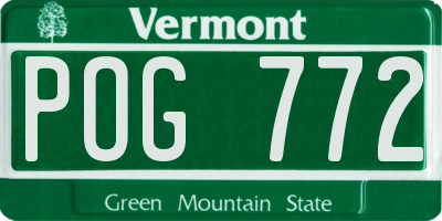 VT license plate POG772