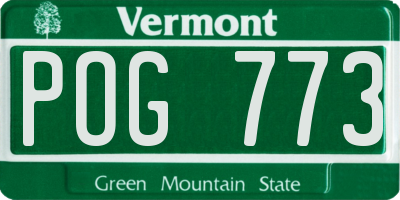 VT license plate POG773
