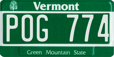 VT license plate POG774