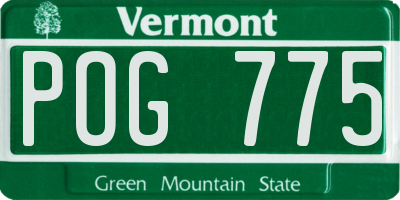 VT license plate POG775