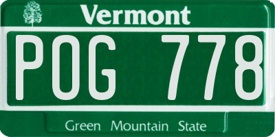 VT license plate POG778