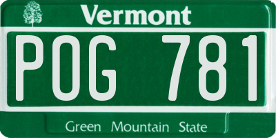 VT license plate POG781