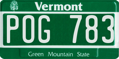 VT license plate POG783