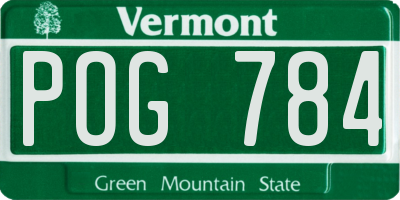 VT license plate POG784