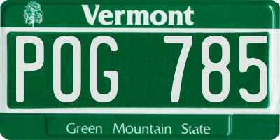VT license plate POG785