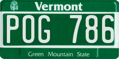 VT license plate POG786