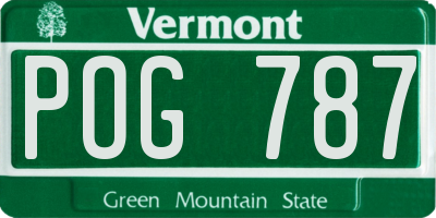 VT license plate POG787