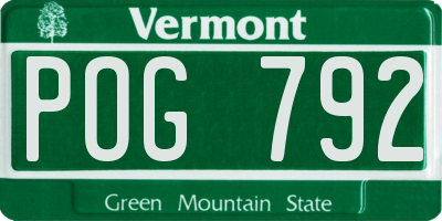 VT license plate POG792