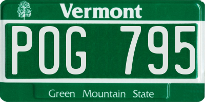 VT license plate POG795