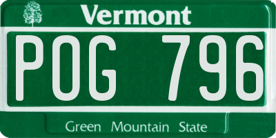 VT license plate POG796