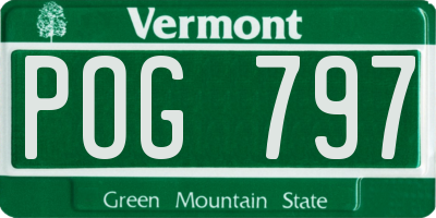 VT license plate POG797