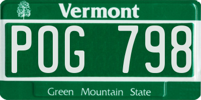 VT license plate POG798