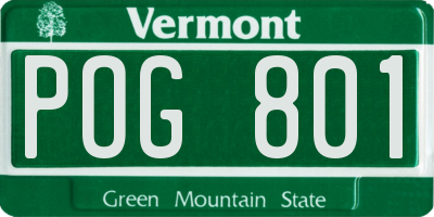 VT license plate POG801