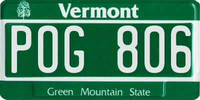 VT license plate POG806