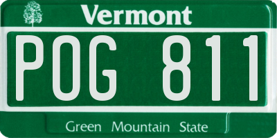 VT license plate POG811