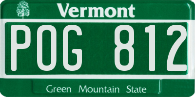 VT license plate POG812