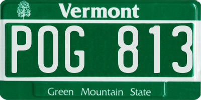 VT license plate POG813