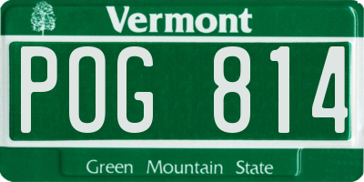 VT license plate POG814