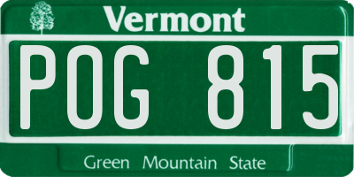 VT license plate POG815