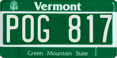 VT license plate POG817