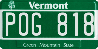 VT license plate POG818