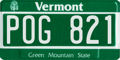 VT license plate POG821