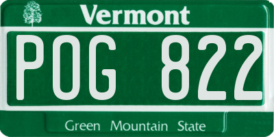 VT license plate POG822