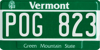VT license plate POG823