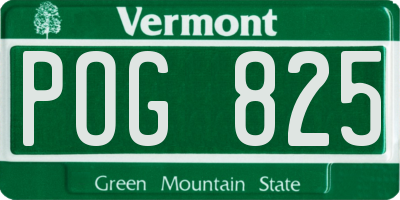 VT license plate POG825