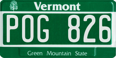 VT license plate POG826