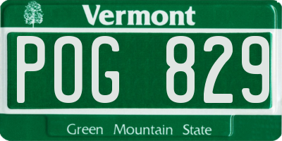 VT license plate POG829