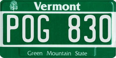 VT license plate POG830