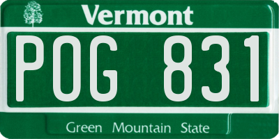 VT license plate POG831