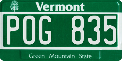 VT license plate POG835