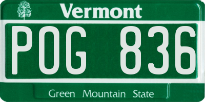 VT license plate POG836
