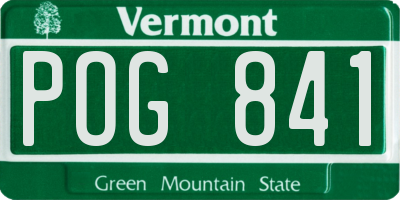 VT license plate POG841