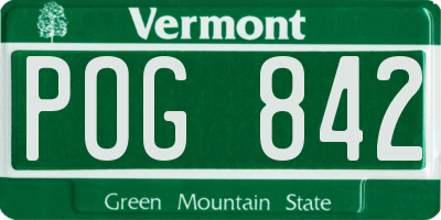 VT license plate POG842