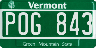 VT license plate POG843