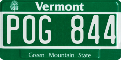 VT license plate POG844