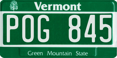VT license plate POG845