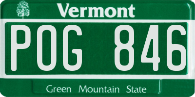 VT license plate POG846